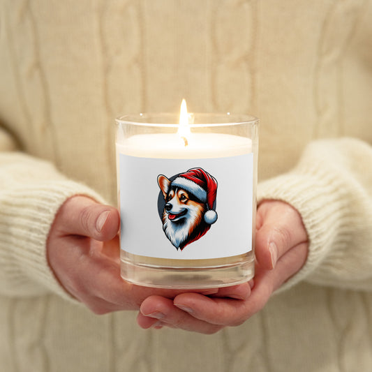 Santa Corgi Candle